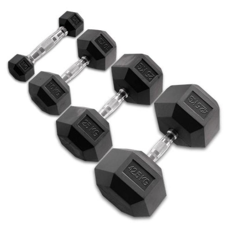  - Body Solid Hexagon Dumbbell caoutchouc– 35 kg – p--paire           